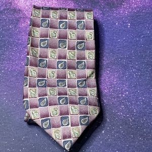 Statford- Tie w/ Blue/Beige/Purple Squares